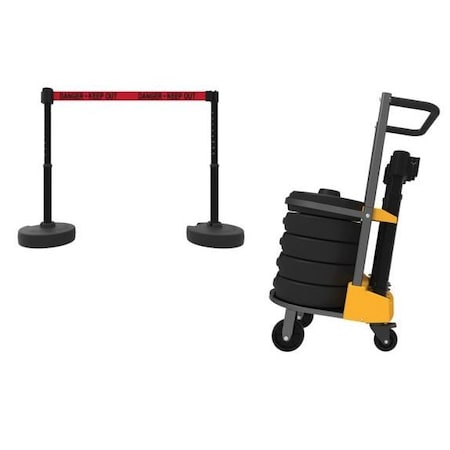 Accuform MOBILE BANNER STAKE STANCHION CART PRB918BK PRB918BK